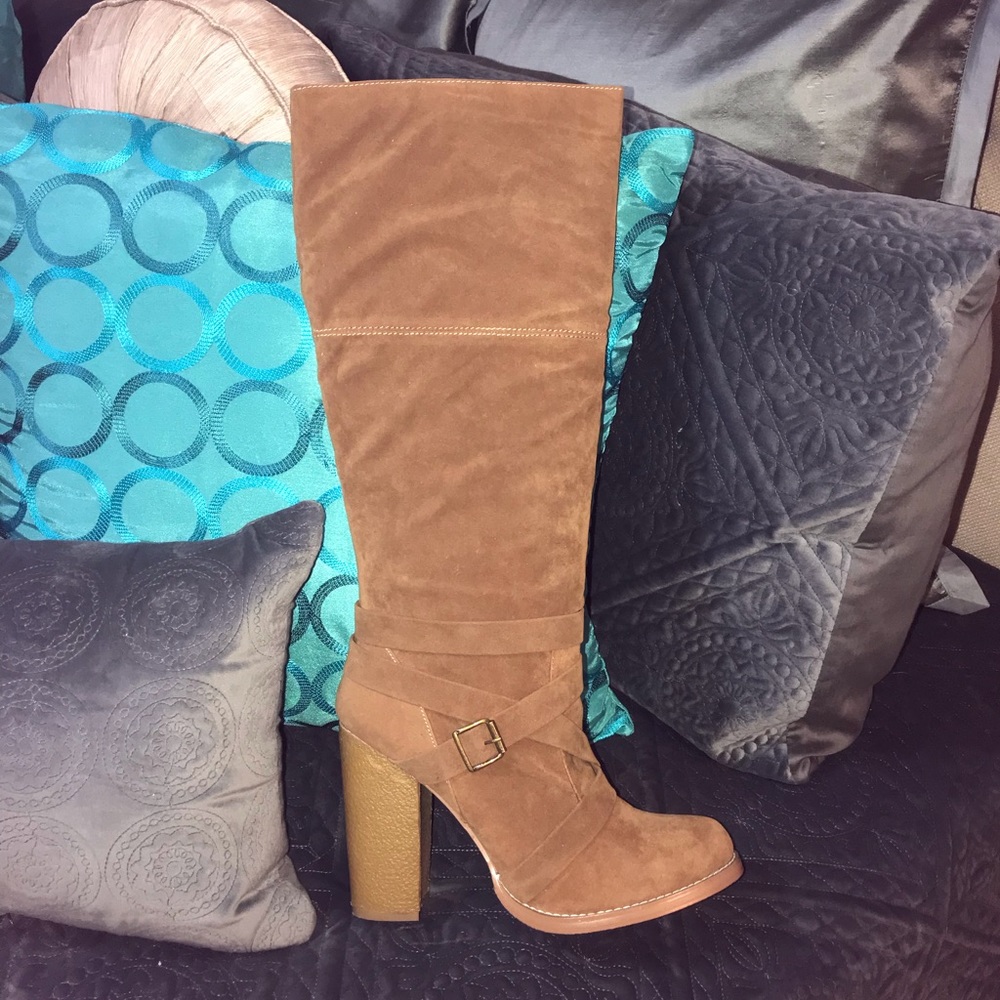 C Label Tan Knee High Boots